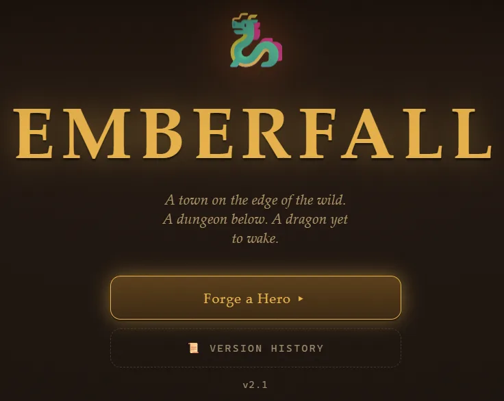 Emberfall title screen