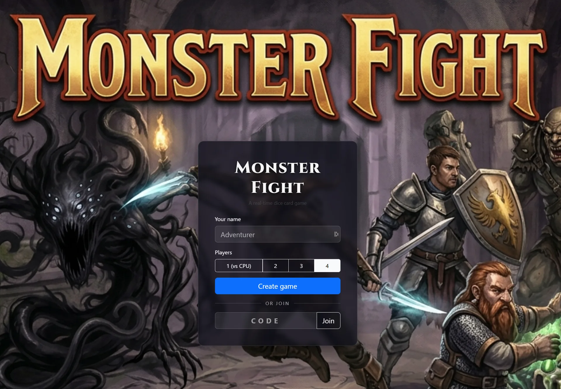 Monster Fight title screen